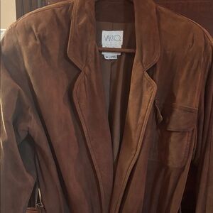 Bali Neiman Marcus Brown suede belted field jacket Made in the USA men’s M